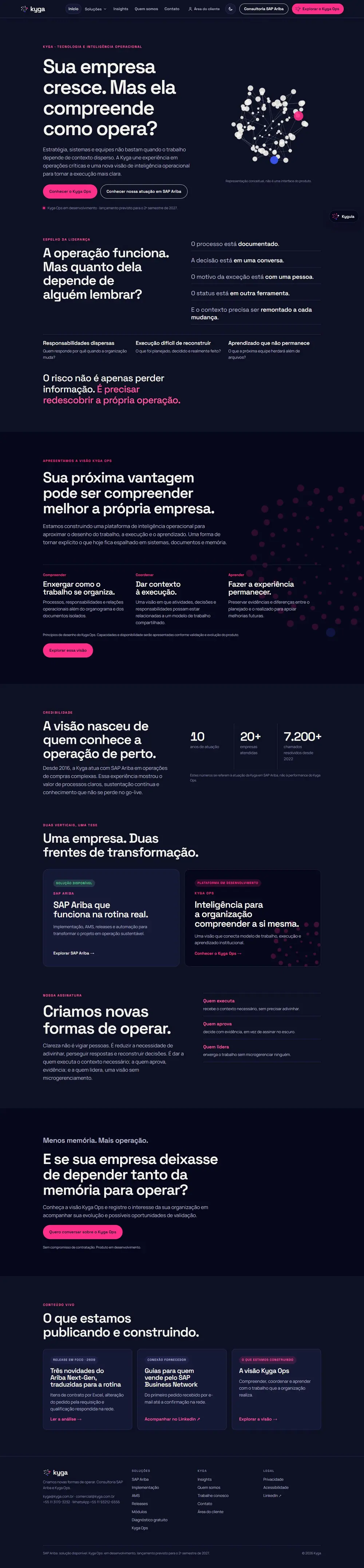 Página do site Kyga